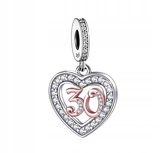 CHARMS ZAWIESZKA 30 URODZINY ROCZNICA SERCE ROSE