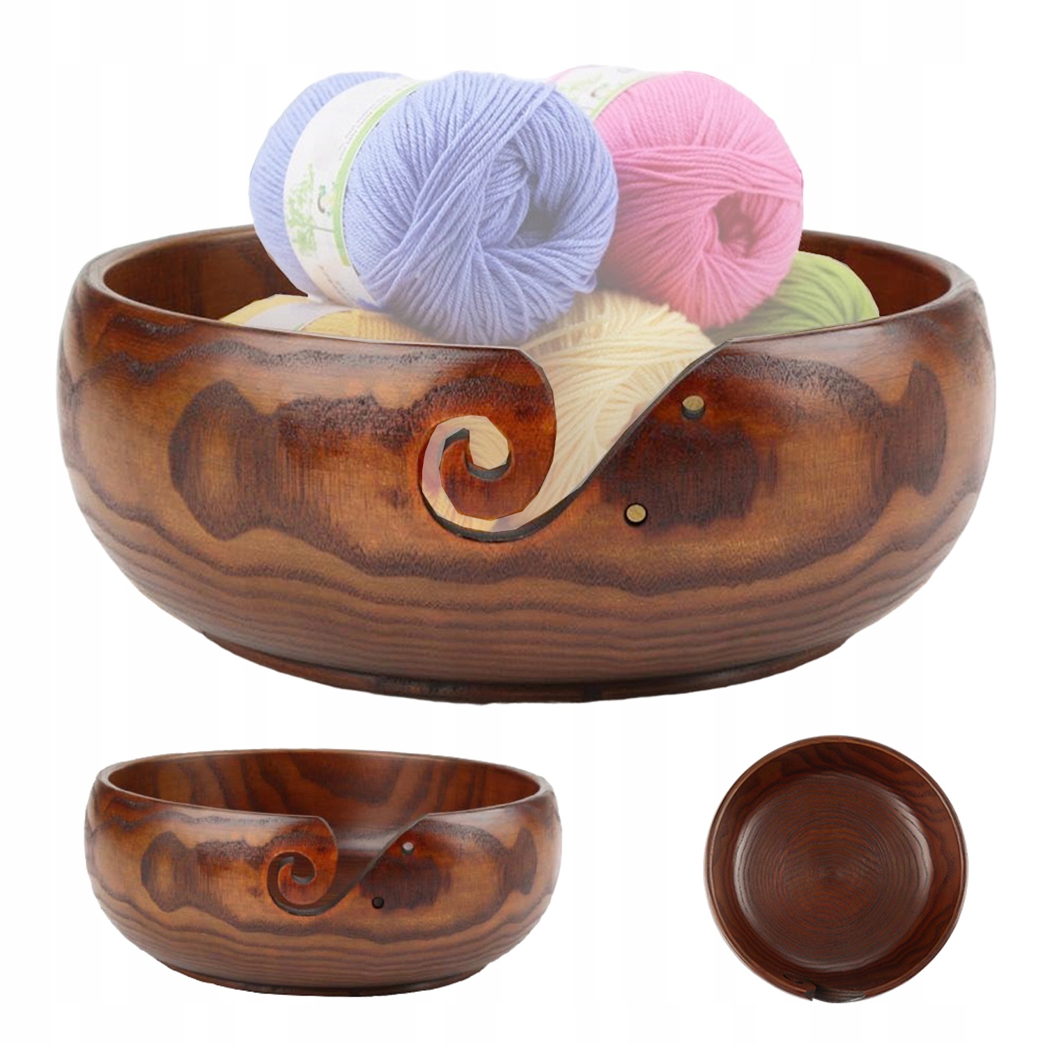 Miska Dřevěná Mísa Na Přízi Háčkovací Vlna Odolná Proti Vlhkosti