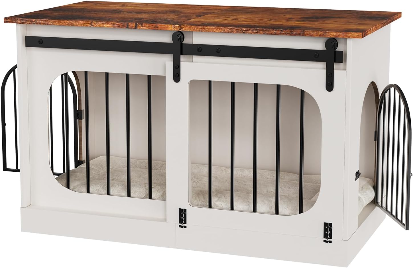 Levně Klec pro psa XL 100 cm Domeček 3 dveře Podložka Nábytek Bílá Budka