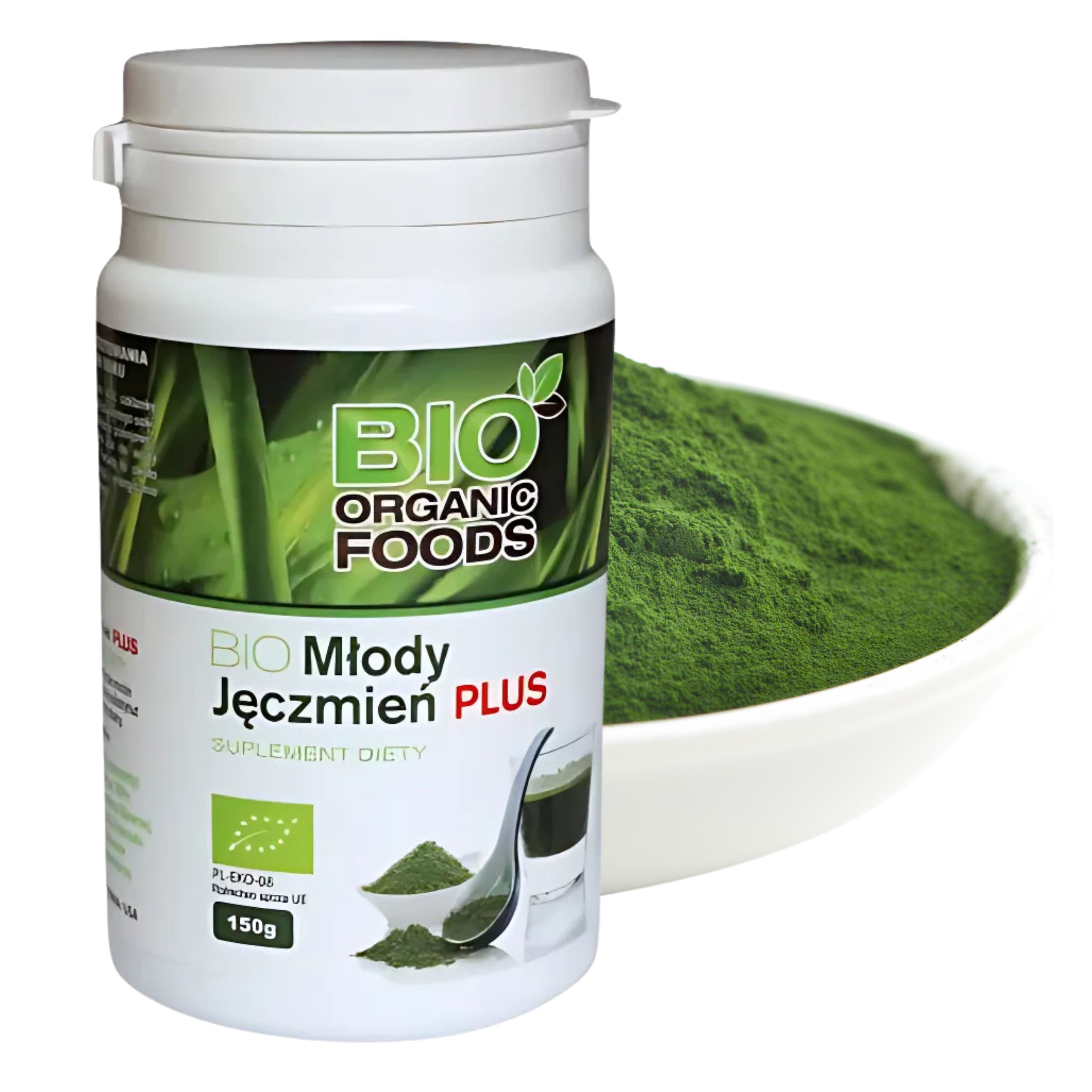 Levně Mladý ječmen Bio Plus prášek s přísadami Bio Organic Foods 150 g