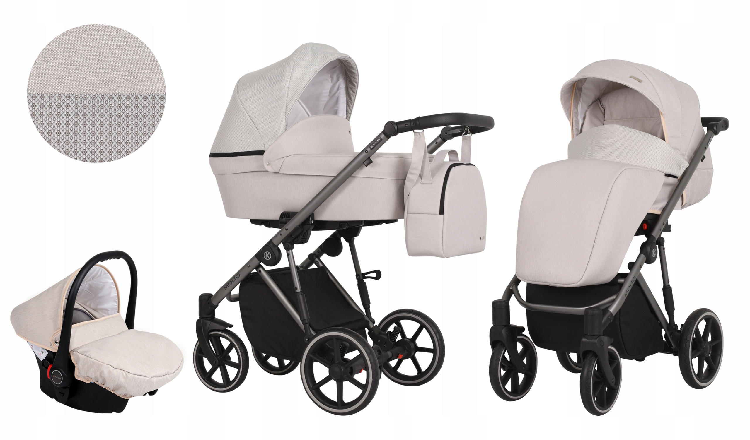 Wózek dziecięcy MOLTO 3w1 dla dzieci KUNERT Model Molto