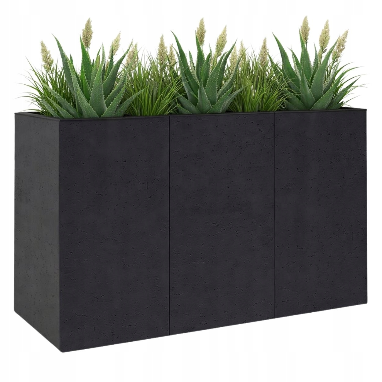 Kvetináč Na Kolieskach Beton Čierny 90x30x60 cm kvety balkón terasa