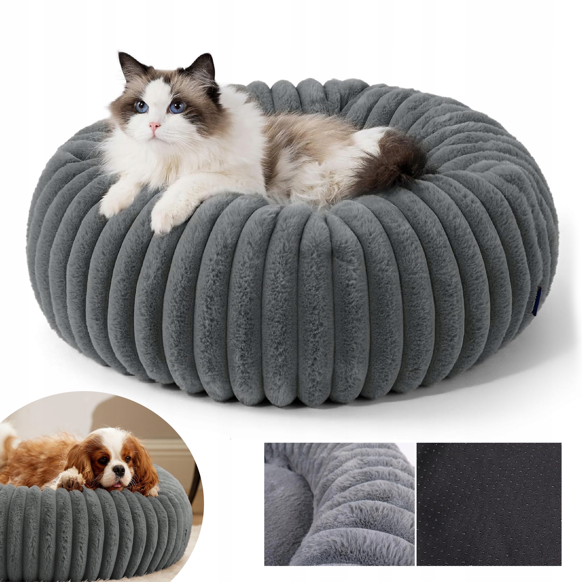 Levně Kulaté Pelíšek Pro Psa Kočku 50 CM Měkké Kožíšek