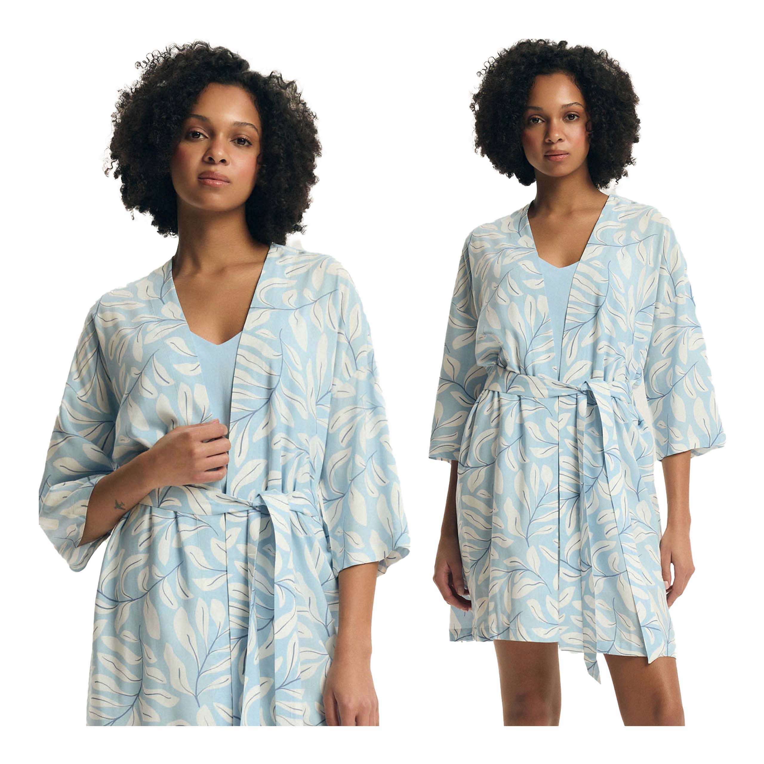 Dámský župan Tenký krátký M Viskóza letní rukáv 3 4 Henderson