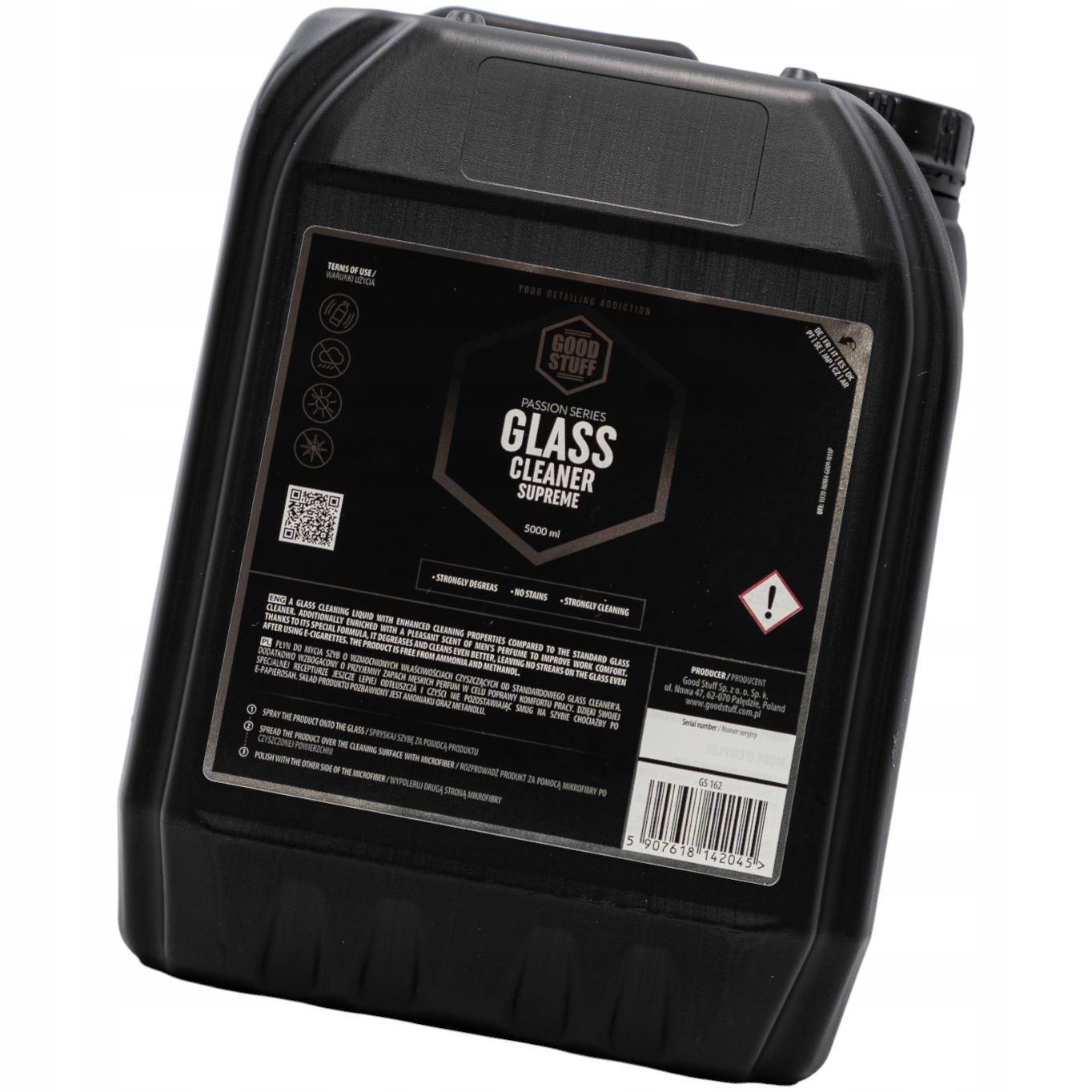 Good Stuff Glass Cleaner Supreme 5L Płyn Do Mycia Szyb Usuwa Tłuste Osady