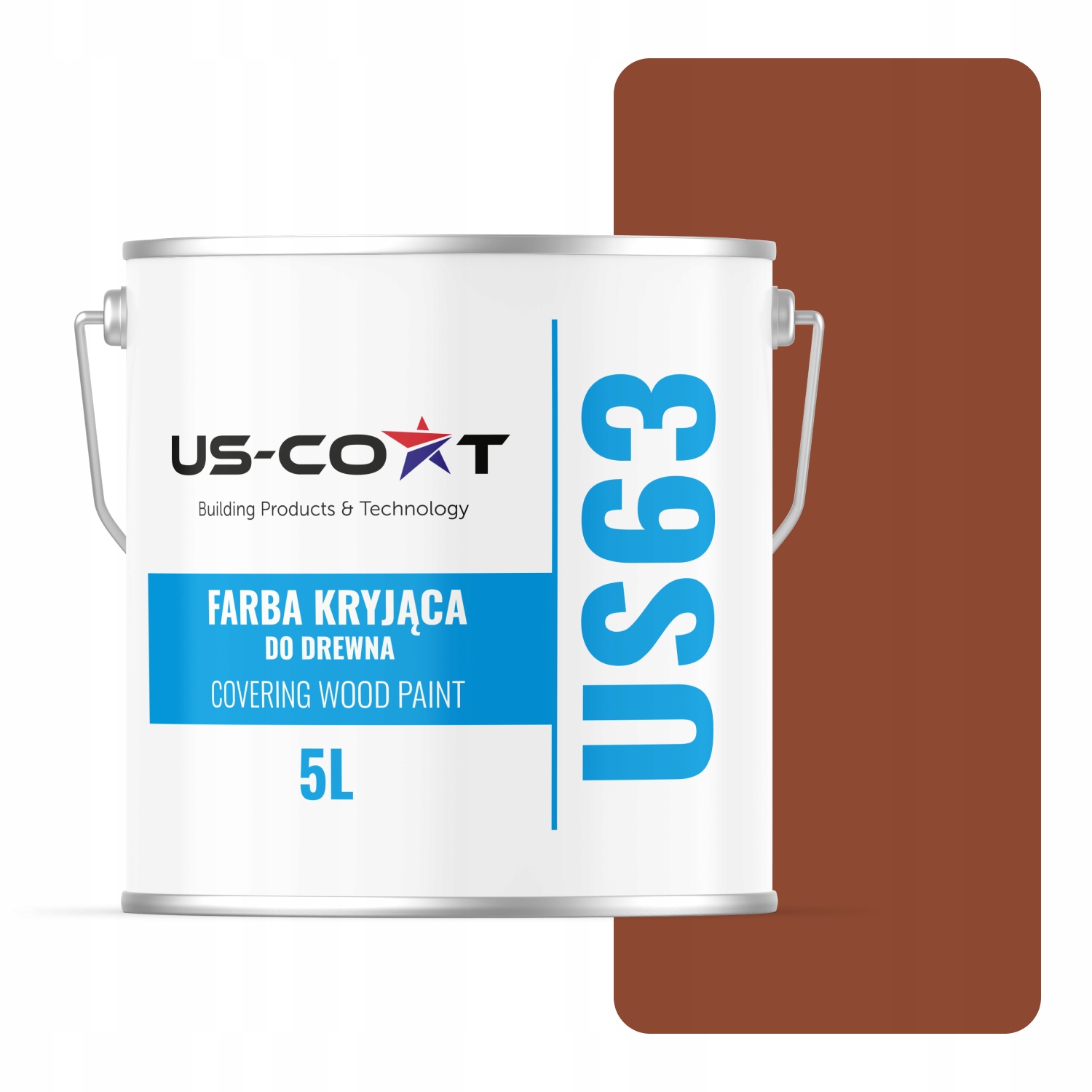 Barva Na Dřevo Kryjící Dveře Renovace, Barva Cihlová RAL8004 Mat 5L