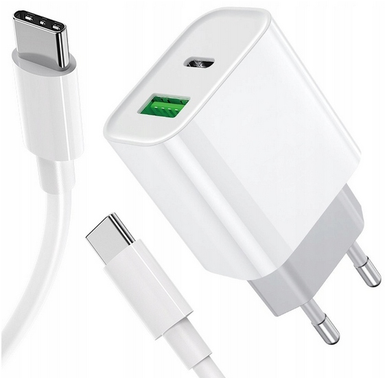 SZYBKA Ładowarka sieciowa do telefonu Typ C USB-C + Kabel