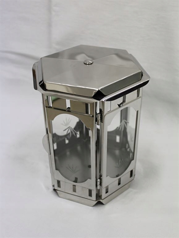 Lampa na hrob nerezová, šesťhranná malá