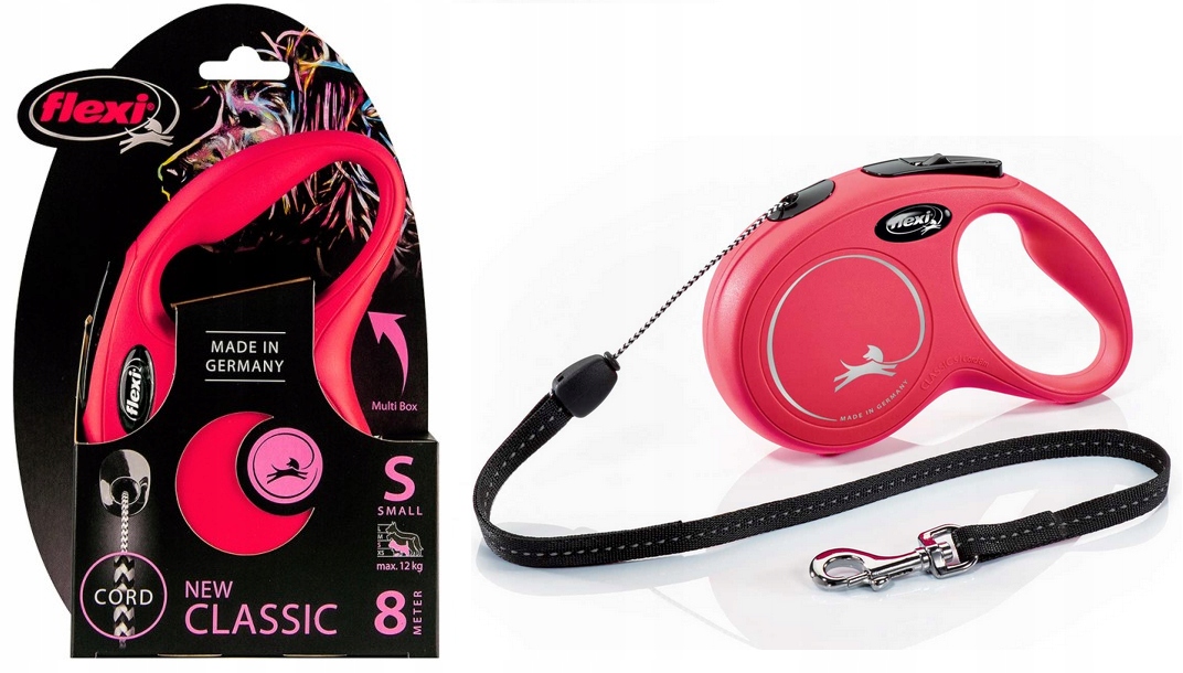 Levně Vodítko S Červená Flexi Pro Psa Lanko 8 M Do 12 Kg