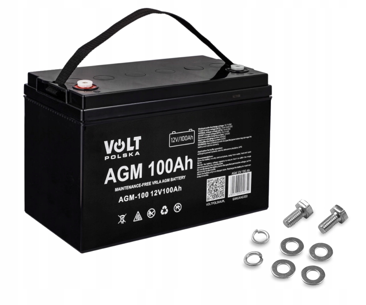 Akumulator Volt Polska Vrla Agm 12V 100Ah do systemów alarmowych skuterów