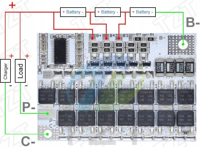 BMS 5S 4S 3S 100A Balanser Li-ion 18650 Model BMS 5S 4S 3S 100A