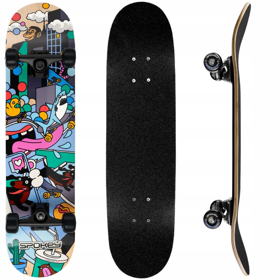 Deskorolka Kompletna Deska Klasyczna Drewniana Skateboard Dziecięca Spokey