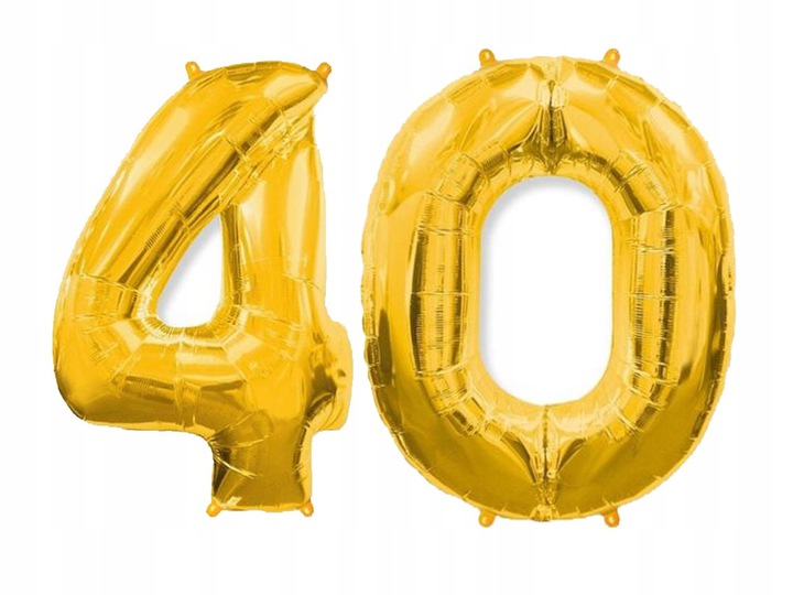 

Złote balony foliowe cyfry 40 urodziny 80cm
