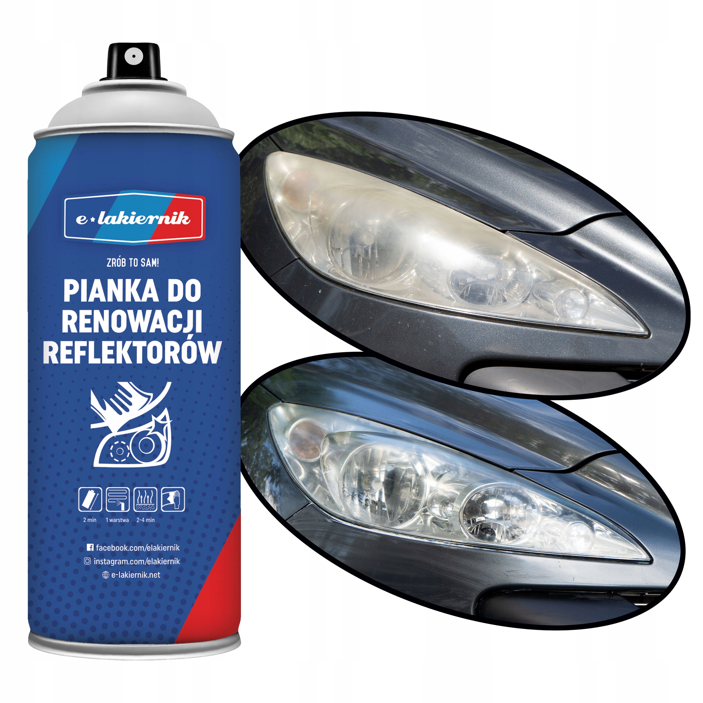 Pianka do Regeneracji Reflektorów Polerowanie Czyszczenie Lamp e-lakiernik