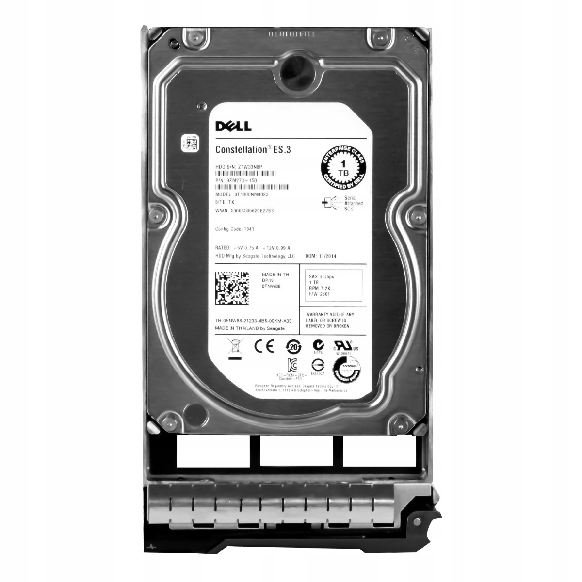 Dell 0FNW88 1TB 7.2K 128MB SAS-2 3.5'' ST10000NM0023