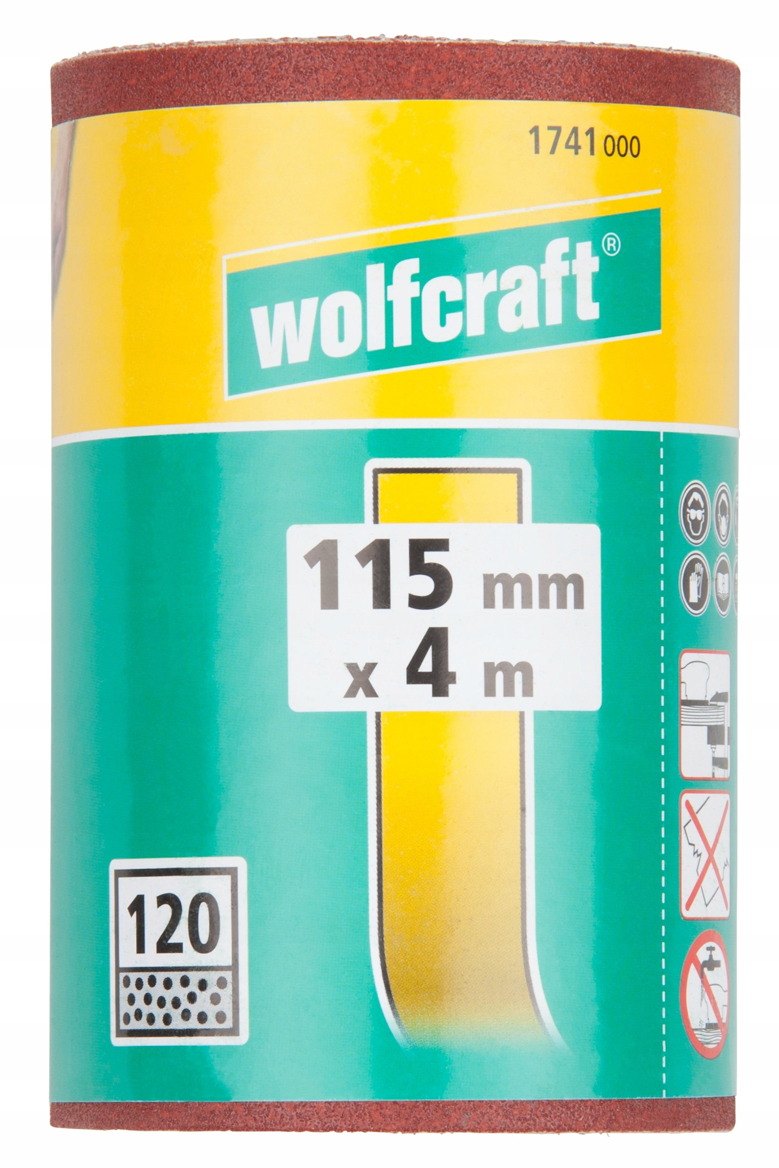 Papier szlifierski ścierny na rzep w rolce 115mm x 4m Wolfcraft gr. 120