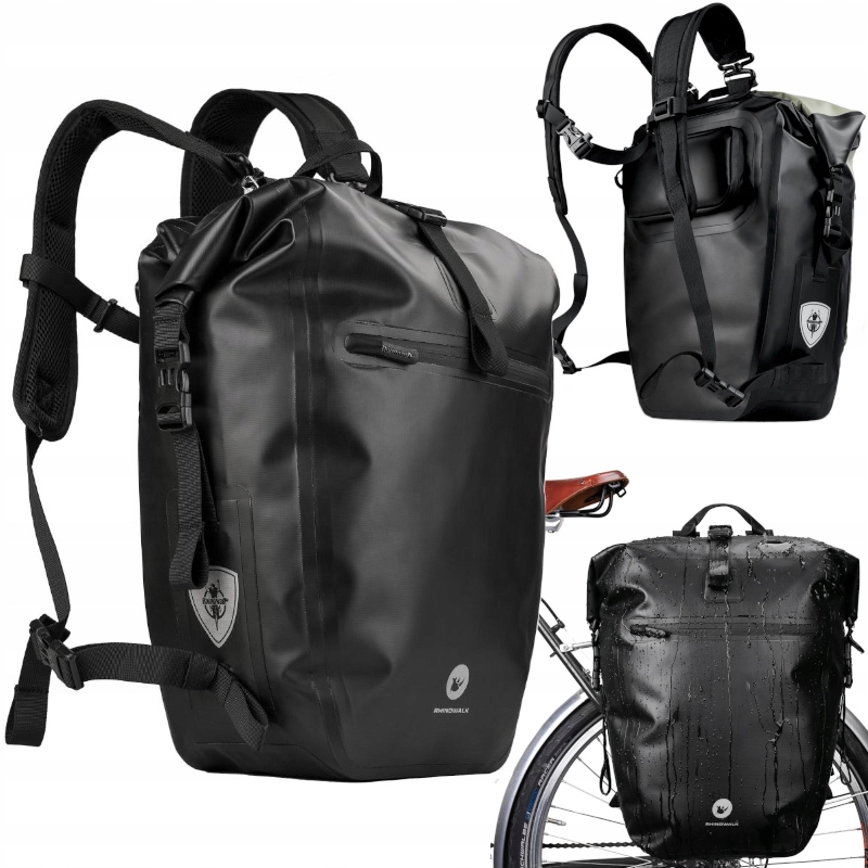 Sakwa Rowerowa Tylna Na Bagażnik Boczna Wodoodporna Torba Plecak 2W1 Duża