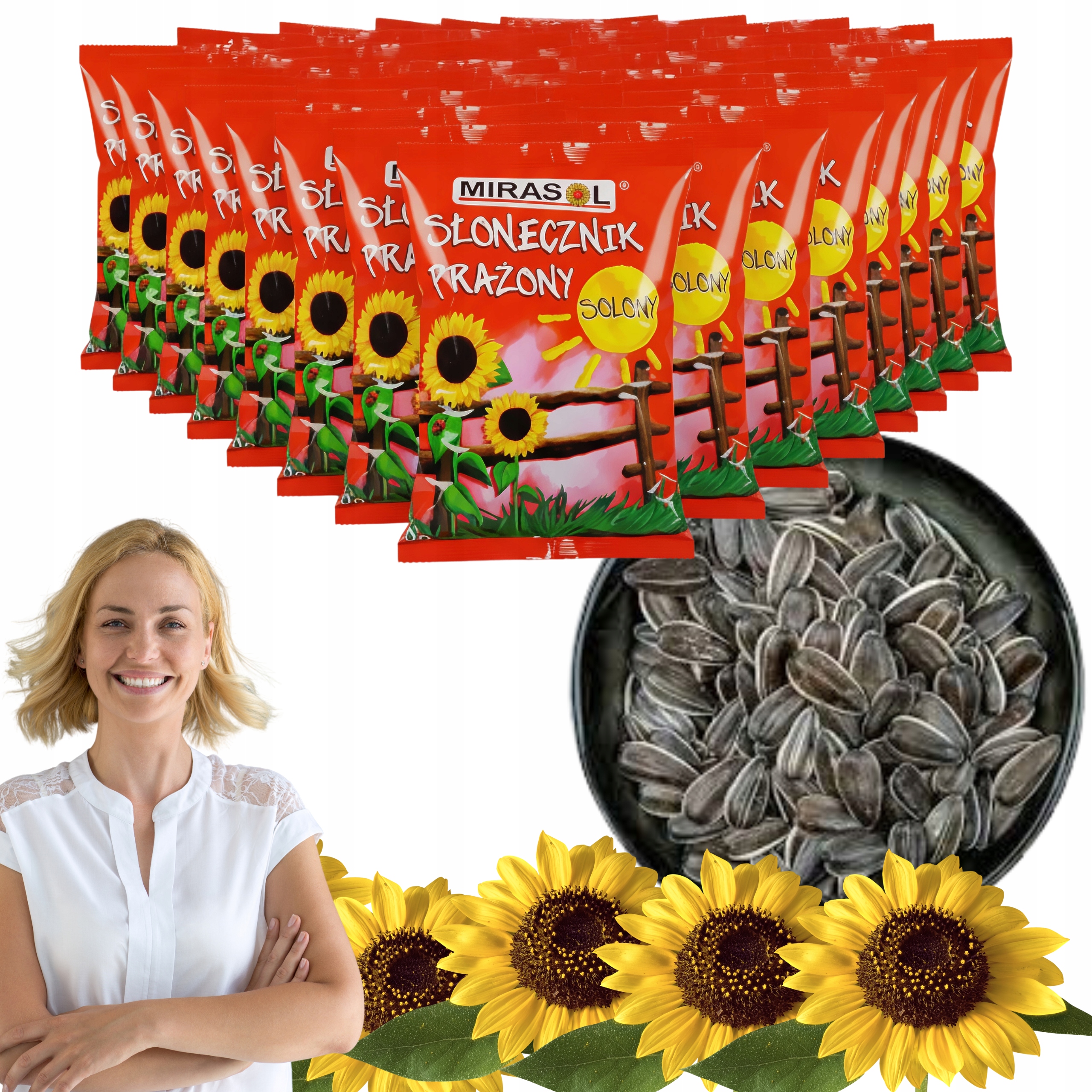 Slunečnice solená pražená Velké zrno Mirasol 30 x 150 g Čerstvá Turecká