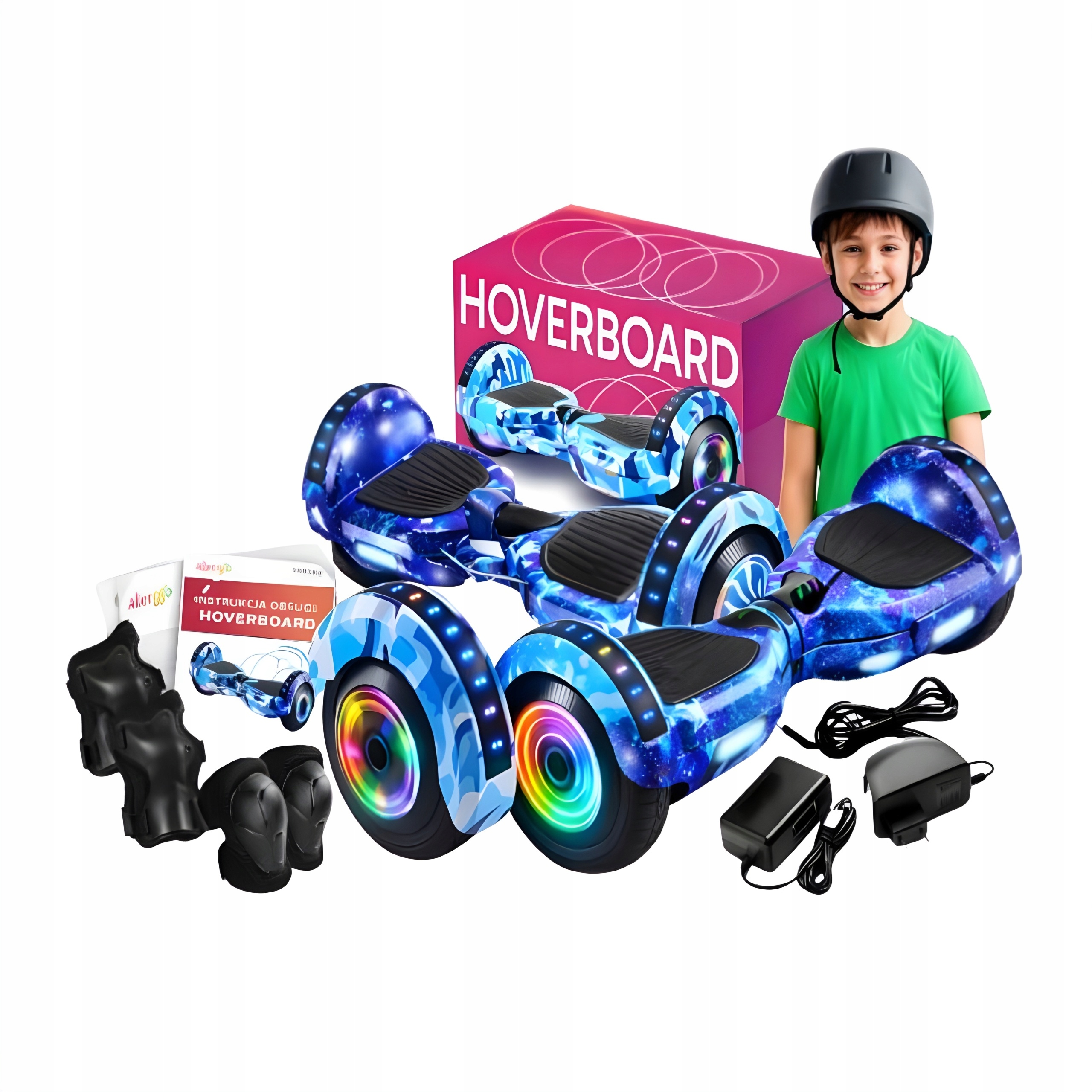 Hoverboard 10' Cali Deskorolka Elektryczna Led Deska Głośnik Bt Ochraniacze