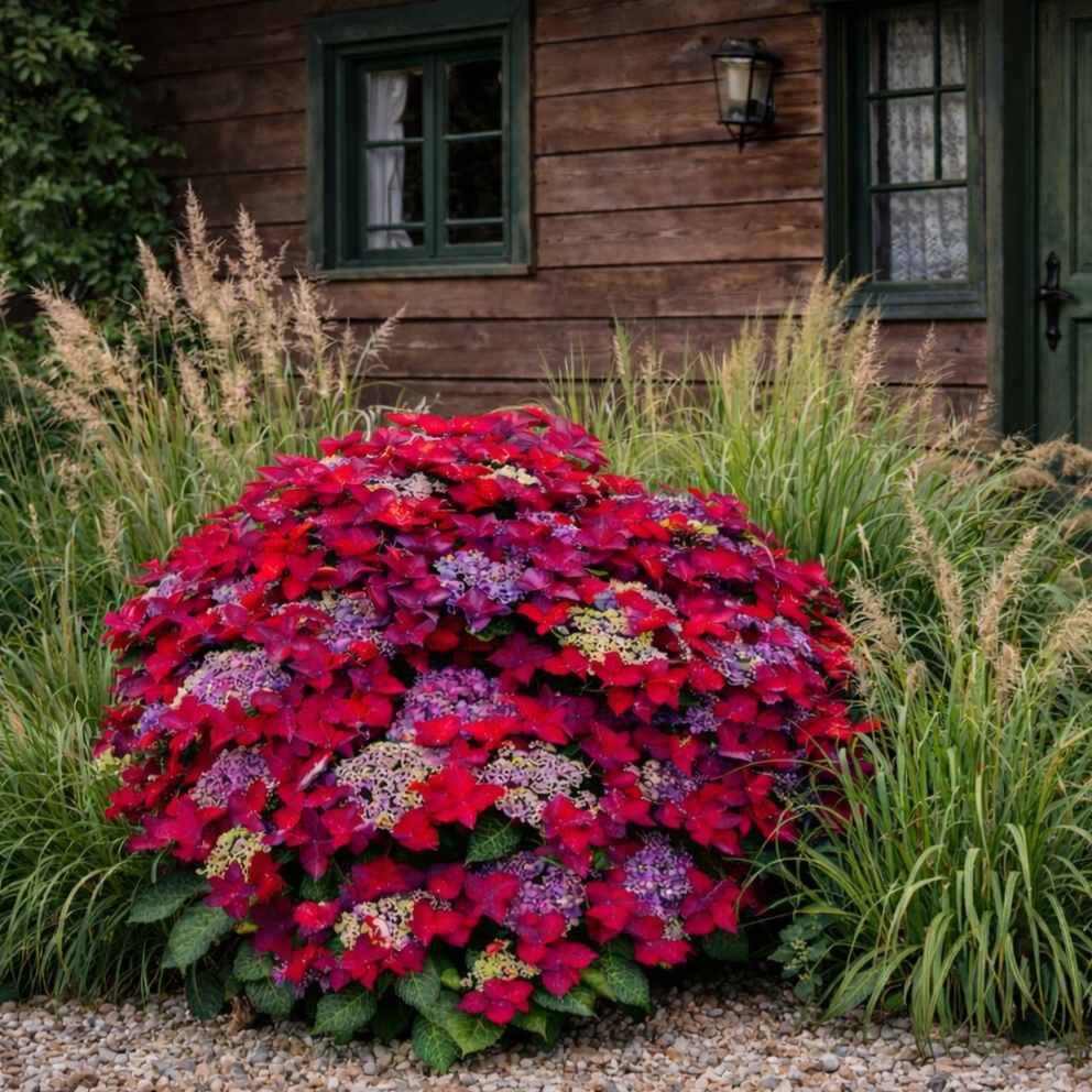 Гортензия ROTSCHWANZ БЕСПРЕЦЕДЕНТНЫЙ ФОРМЕ ЦВЕТКОВ