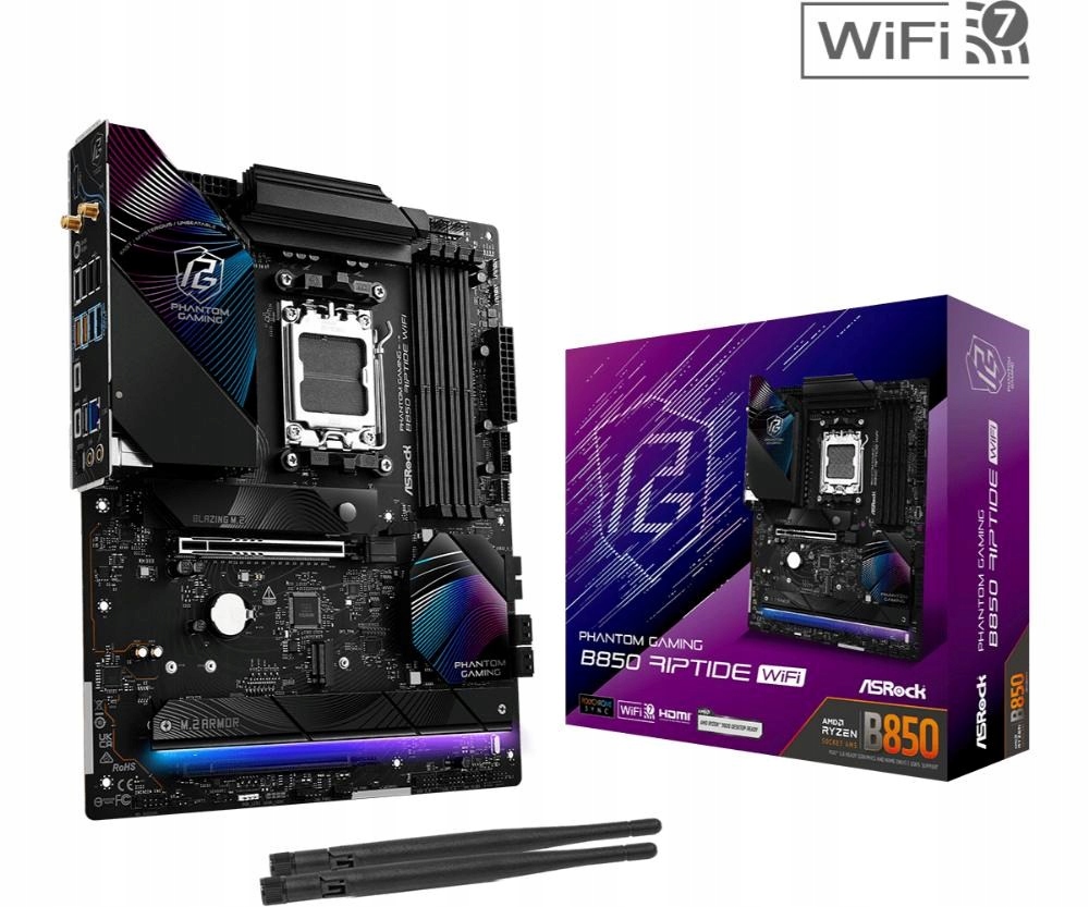 ASRock Mb Sc AM5 B850 Riptide WiFi, Amd B850, 4xDDR5, 1xHDMI, WiFi, …