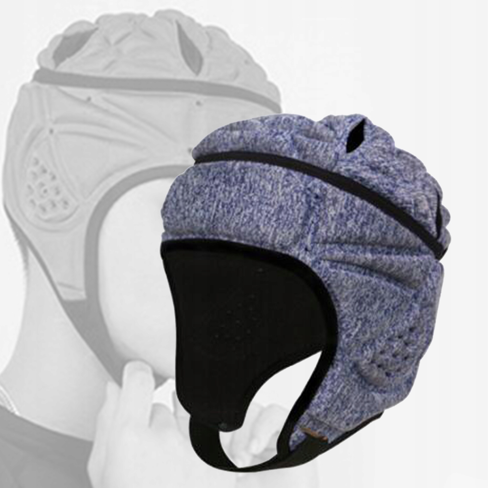 Regulowane, wyściełane nakrycie głowy Rugby EVA, biało-niebieskie Rodzaj inny
