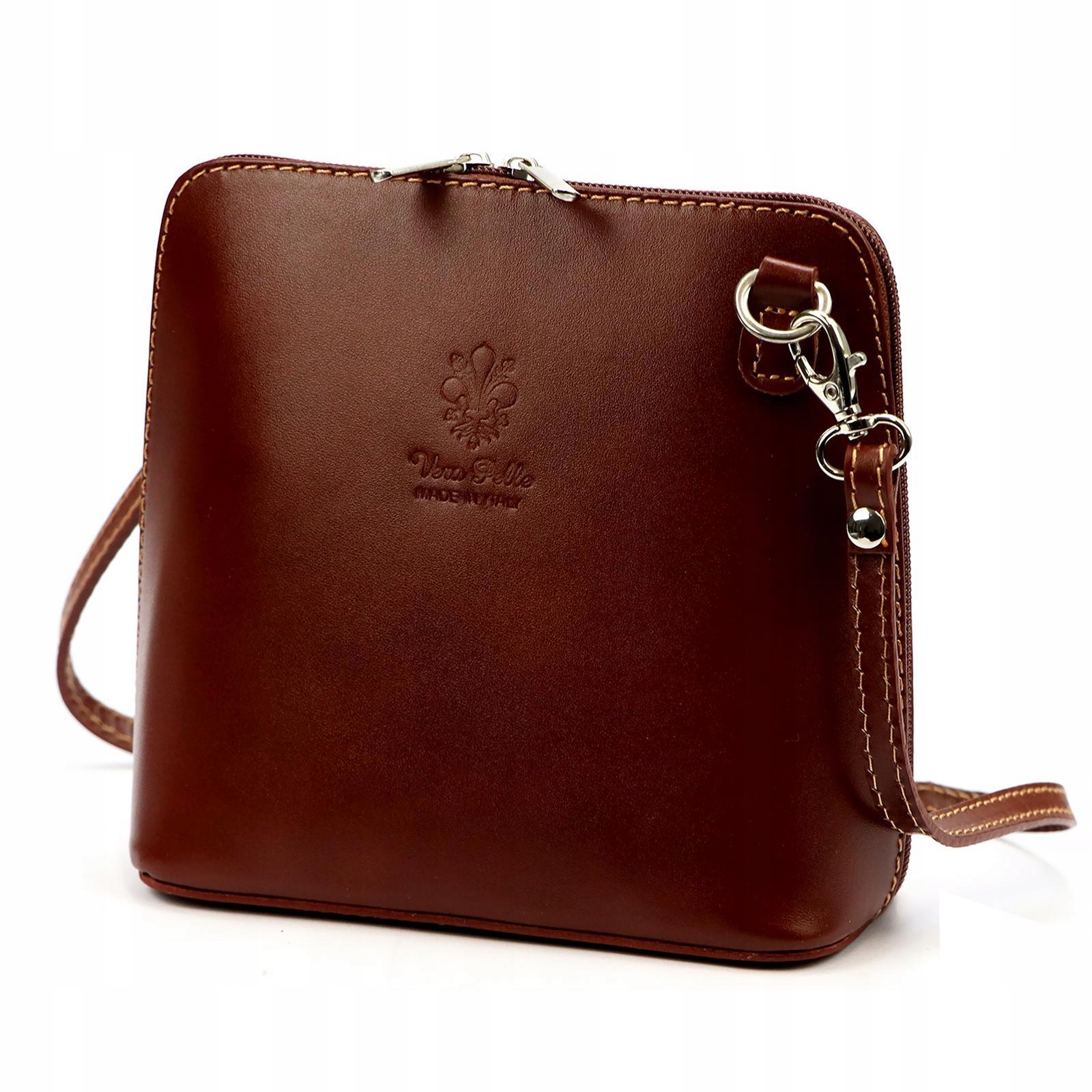 Torebka skórzana mała crossbody damska miejska Barberinis brązowa