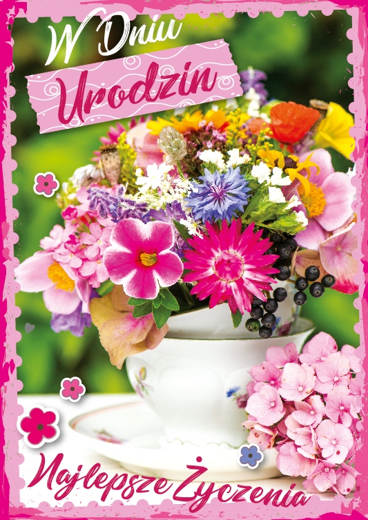 

Kartka urodzinowa pięknie zdobiona bukiet GM573