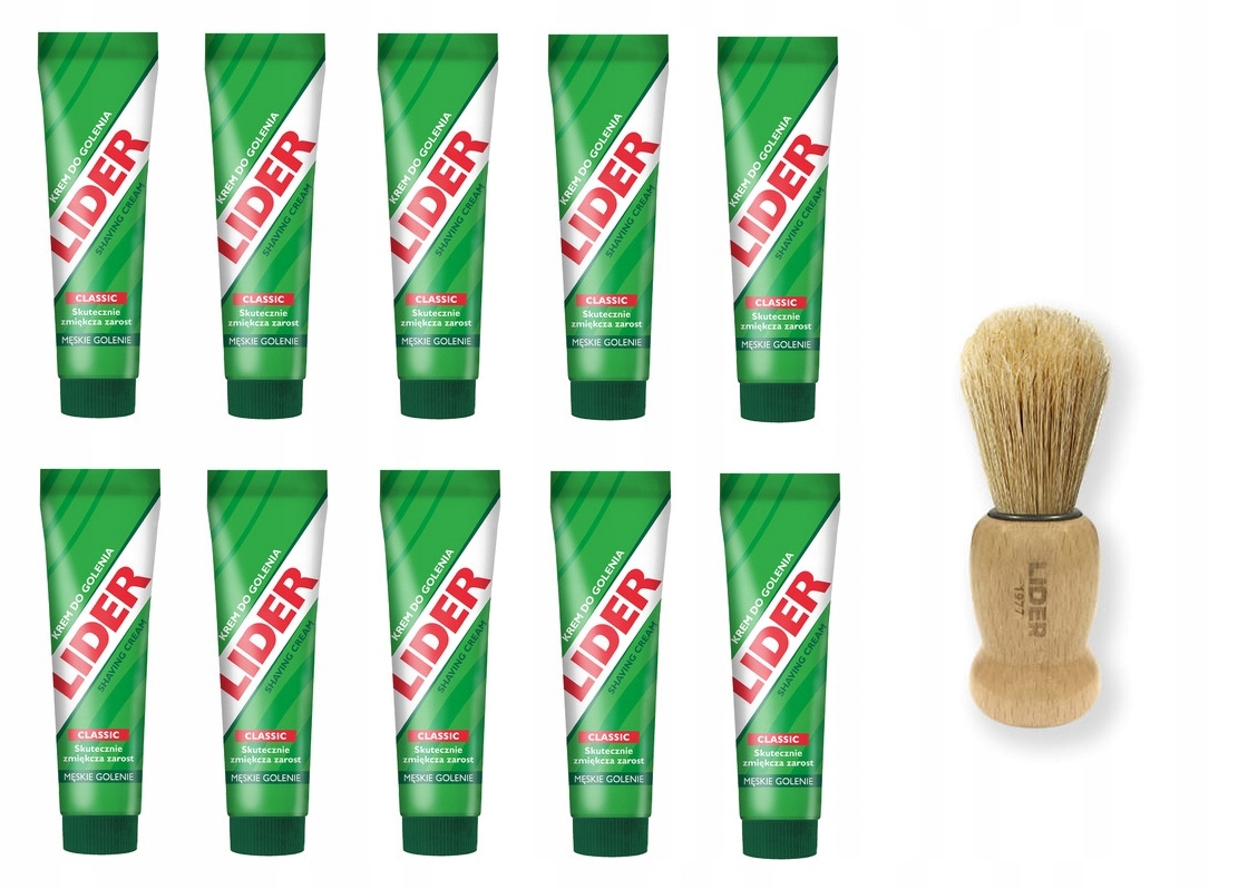LIDER CLASSIC KREM doGOLENIA ZIELONY 10x65g+PĘDZEL