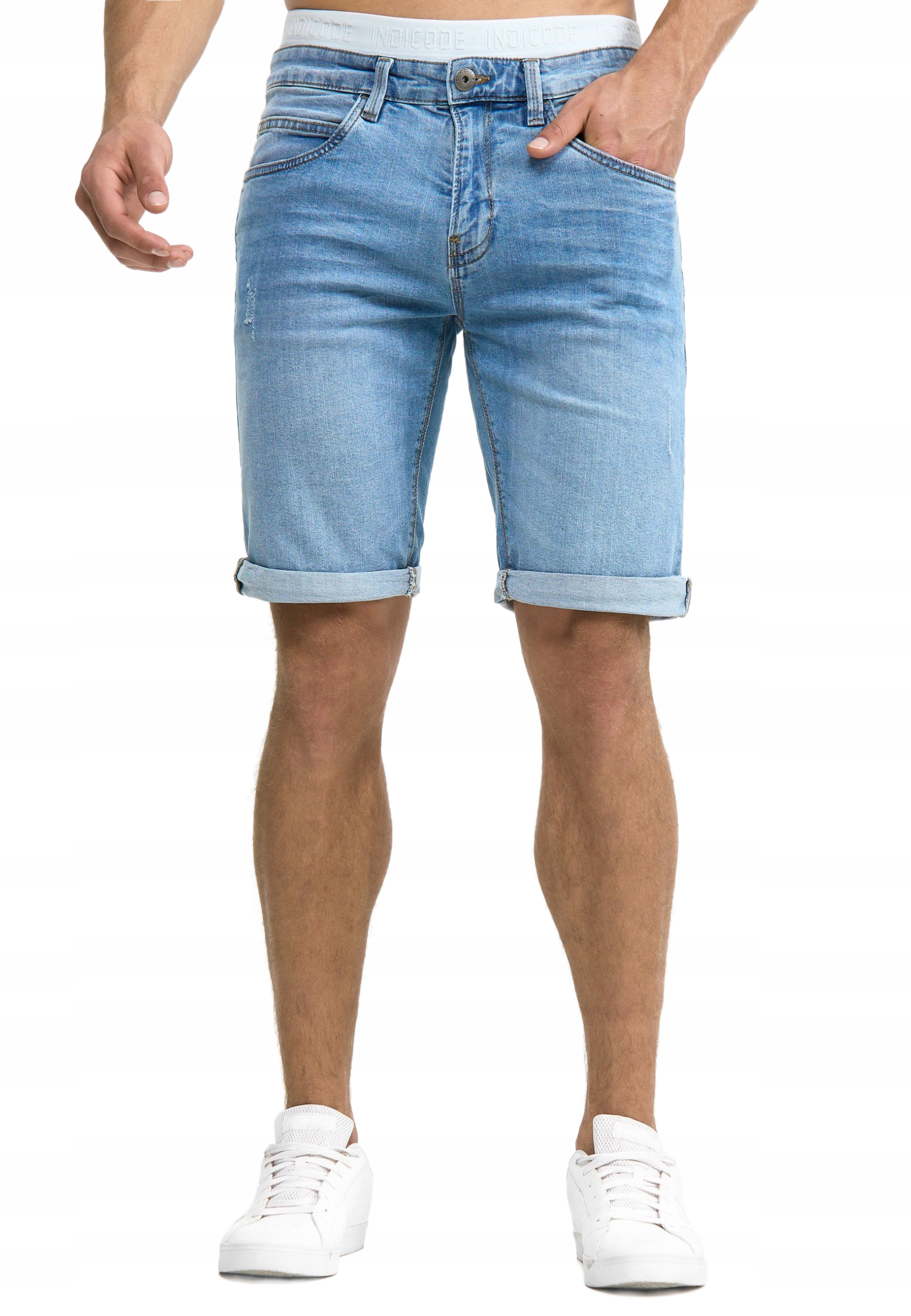 Indicode Džíny Modré Kraťasy S Vyhrnutým Spodním Dílem M 2FA