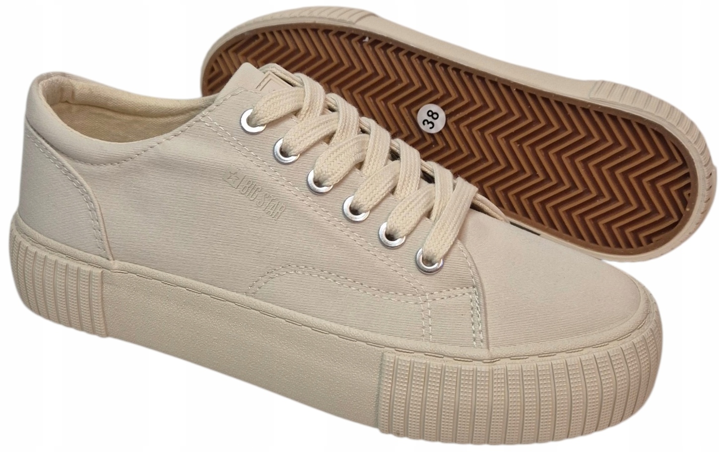 Big Star RR274407 Béžové Tenisky na platformě vel 38