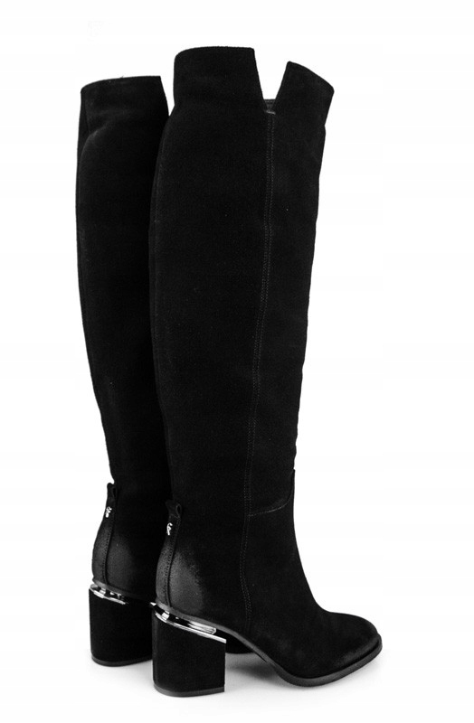 CARINII B5883 MUSZKIETERKI SKÓRA ZAMSZ CZARNE Wysokość kozaka za kolano