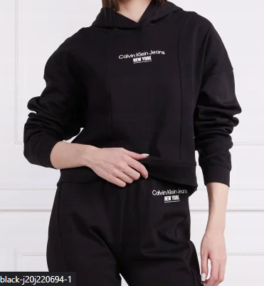 Calvin Klein Mikina S Kapucí Rib Insert Interlock Černá J20J220694 vel. L