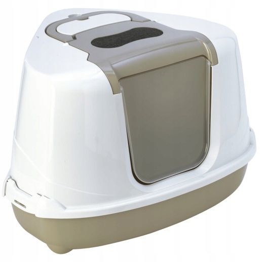 Levně Rohová Toaleta Pro Kočky Krysta Kočičí Toaleta S Uhlíkovým Filtrem, Béžová