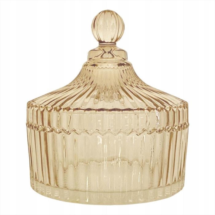 

Szkatułka Szklana Pojemnik Amber 15cm Cukierniczka