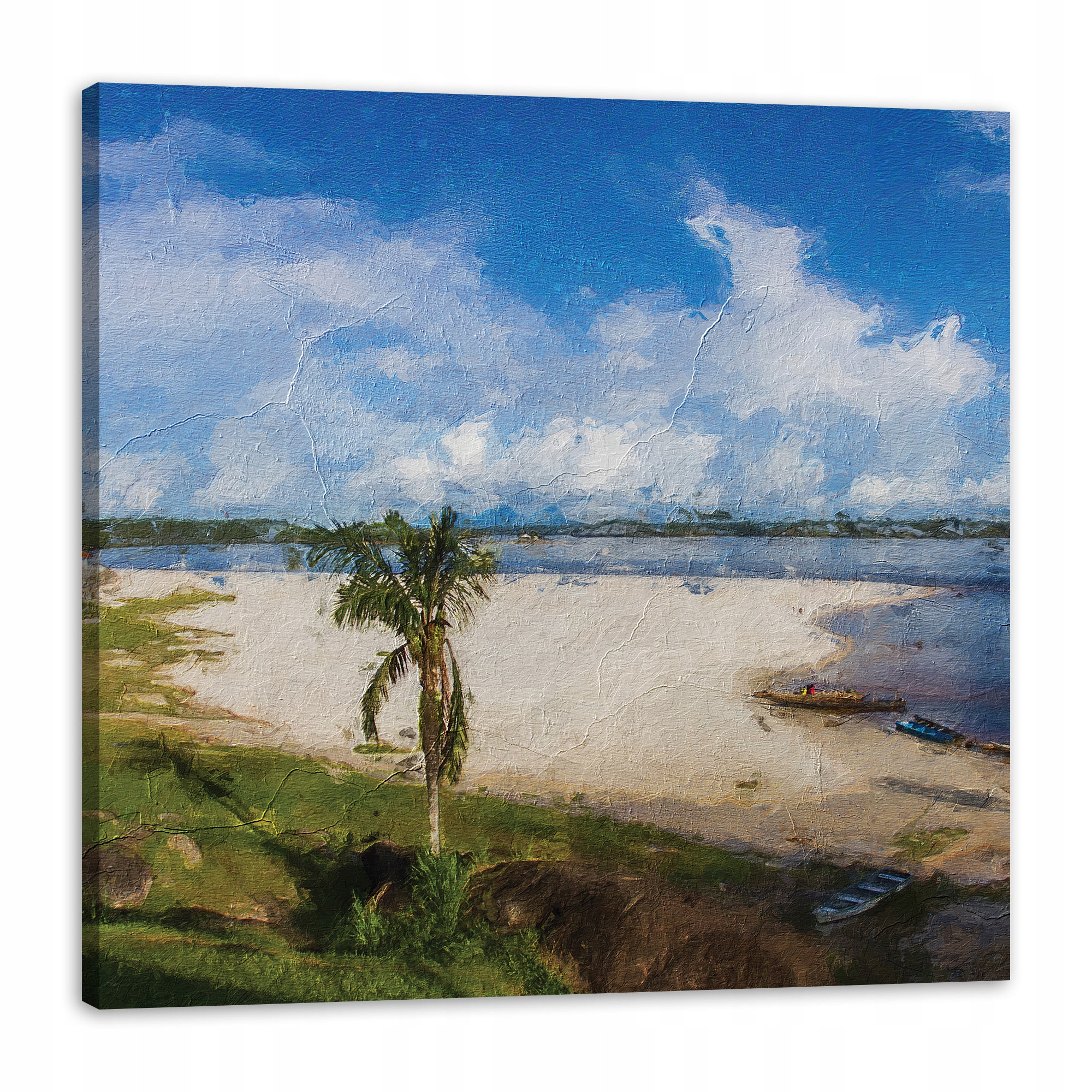 Obraz na plátně Pláž Voda Palma Slunce Jezero 80x80 cm