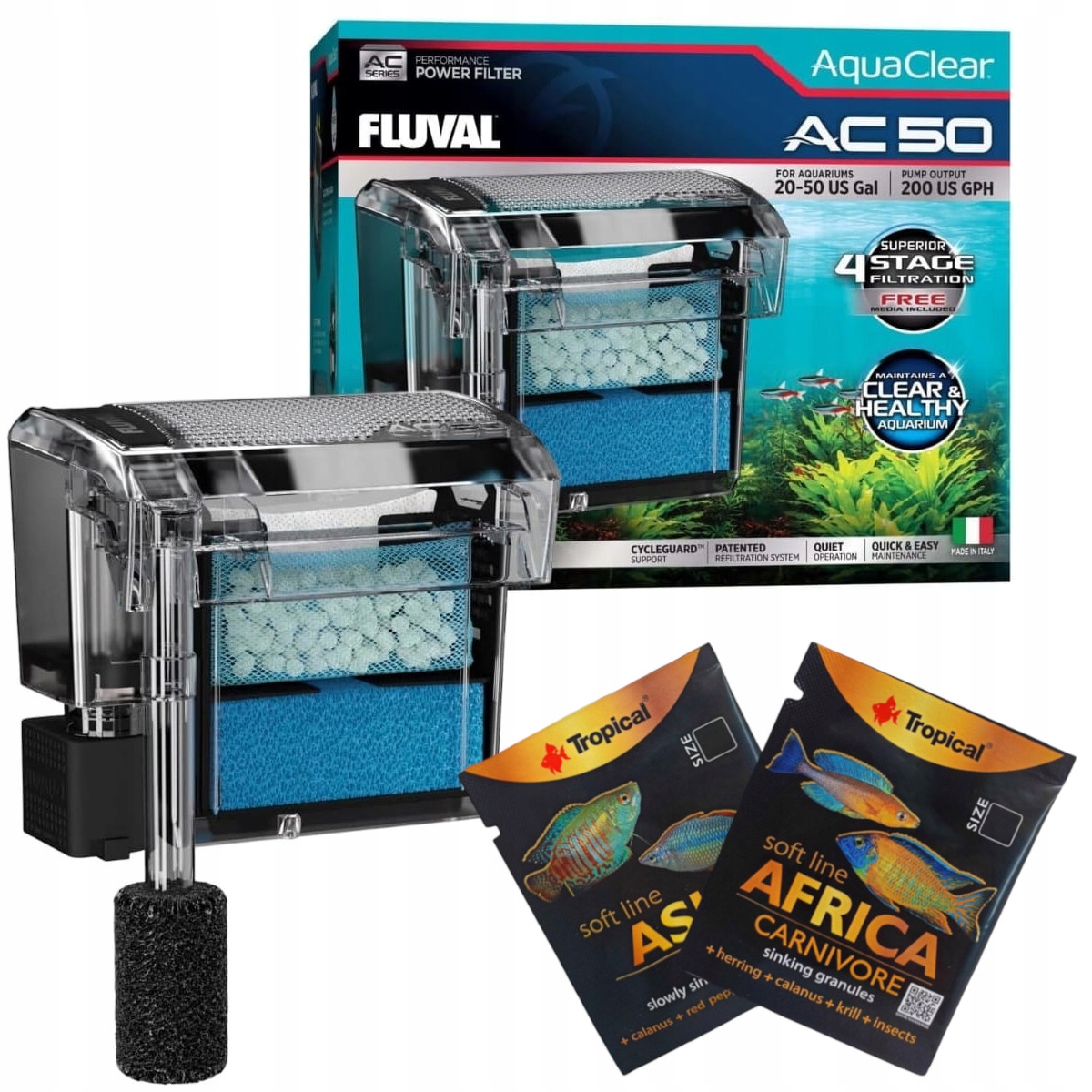 Fluval AquaClear 50 Kaskádový filtr pro akvárium do 190 l bonus