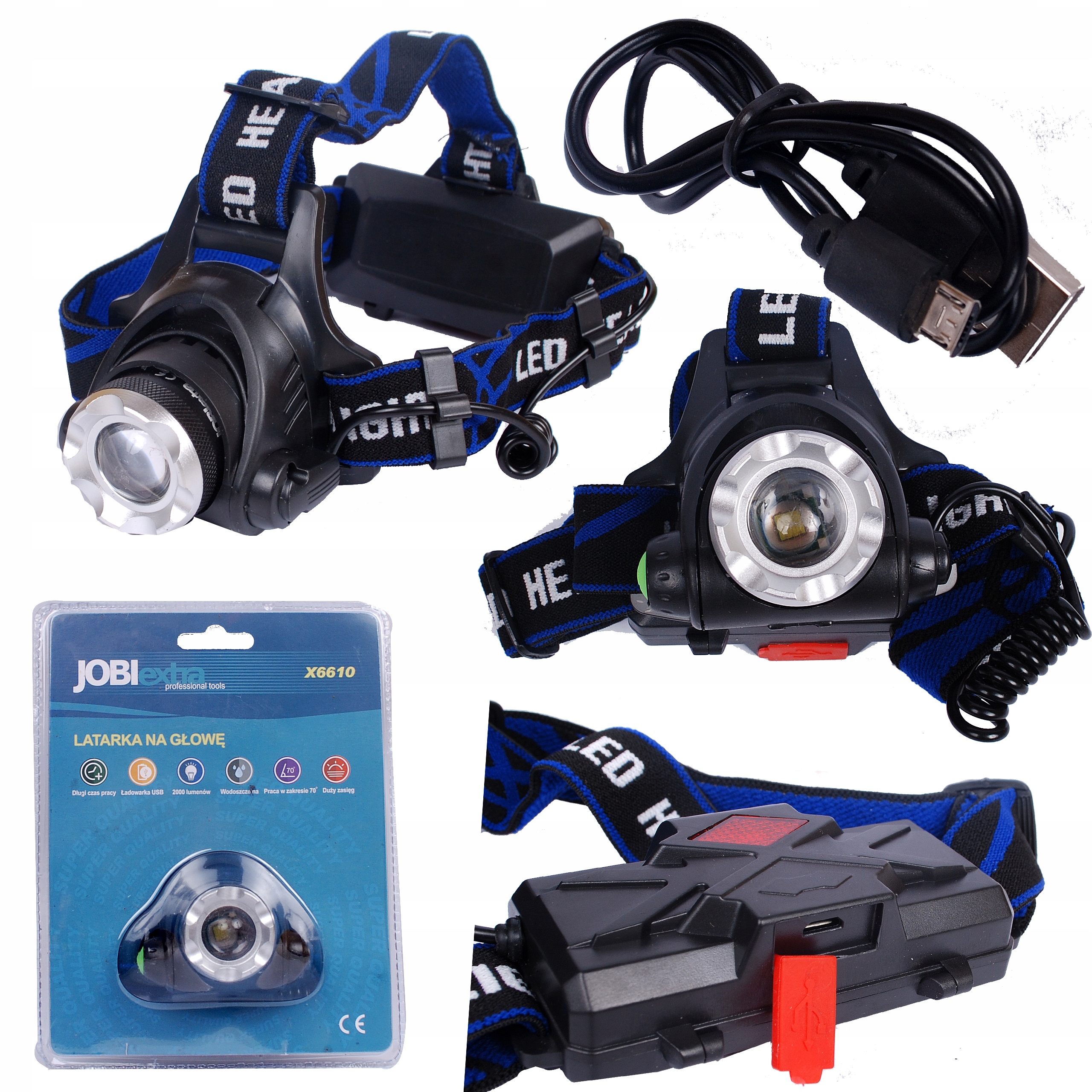 Налобний ліхтар JOBI БАТАРЕЯ 2000Lm