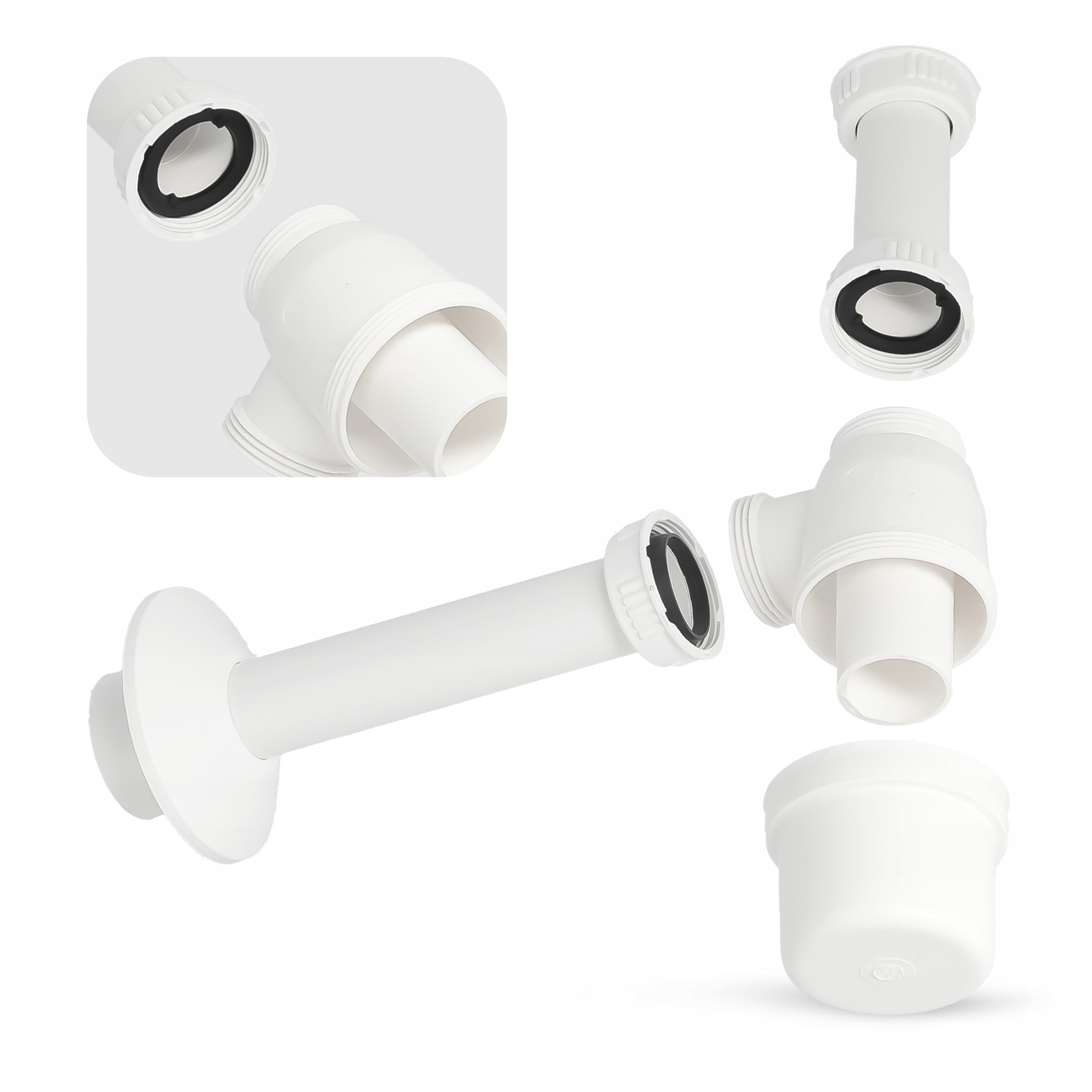 SYFON UMYWALKI 50 MM ZLEWU PÓŁSYFON BUTELKOWY ODPŁYW UMYWALKOWY UNIWERSALNY Marka TRCR