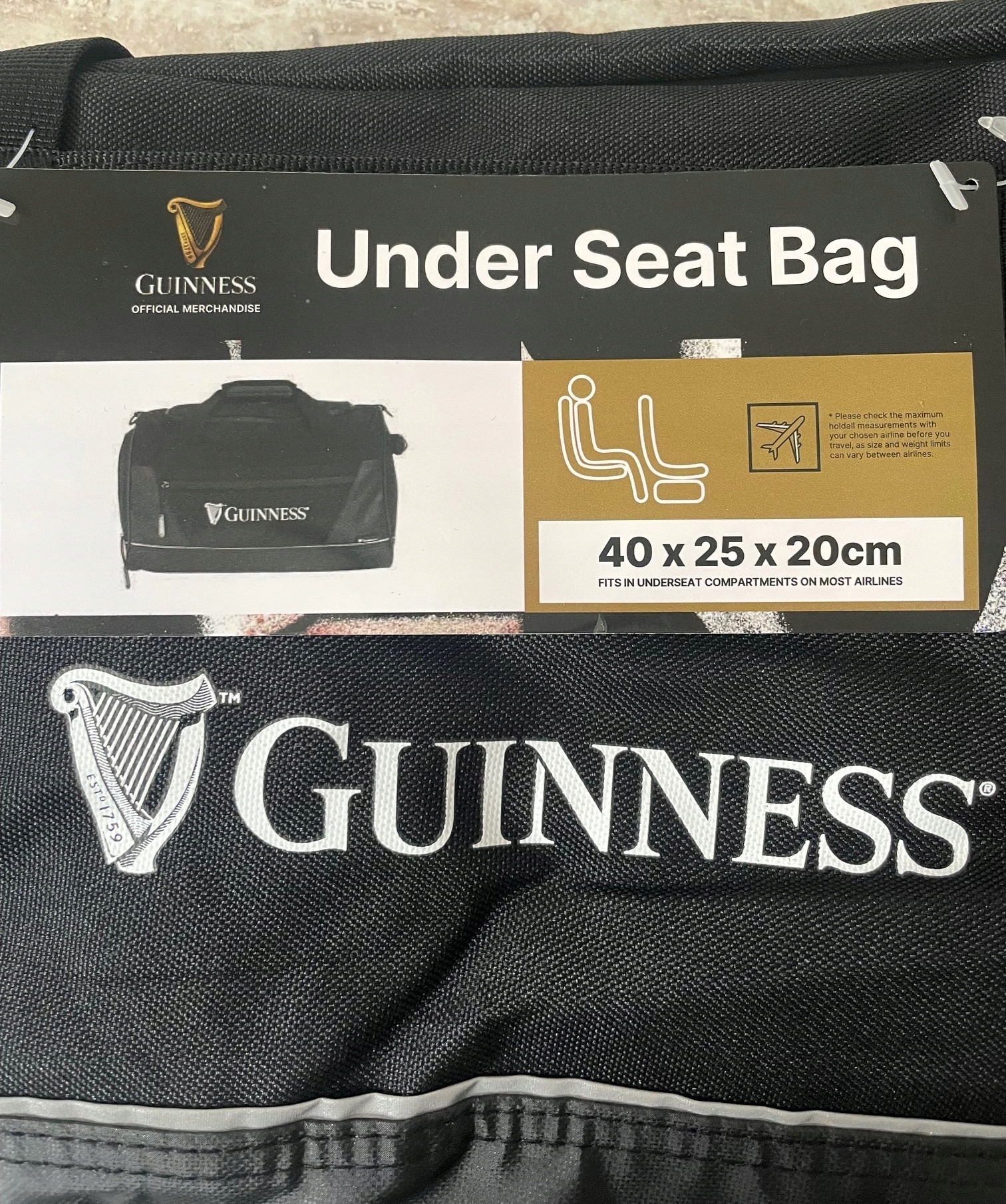 Guinness Travel cestovní taška pod sedadlo Ryanair Underseat 40x25x20 cm