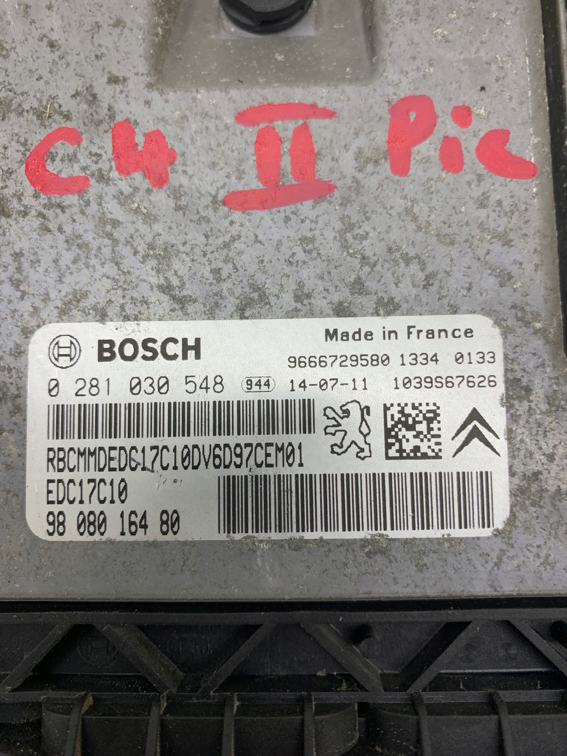 computer control unit of the engine 9808016480 C4 II PICASSO 1.6 EHDI 13-17