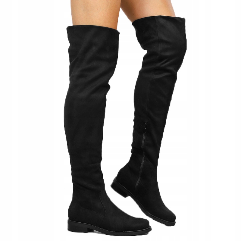 

Czarne kozaki płaskie za kolano K-99120 r.37