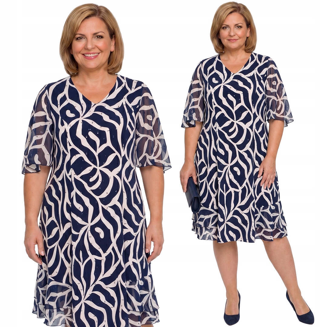 Béžovo-granátová šaty s lesklým vzorem plus size velikost 58
