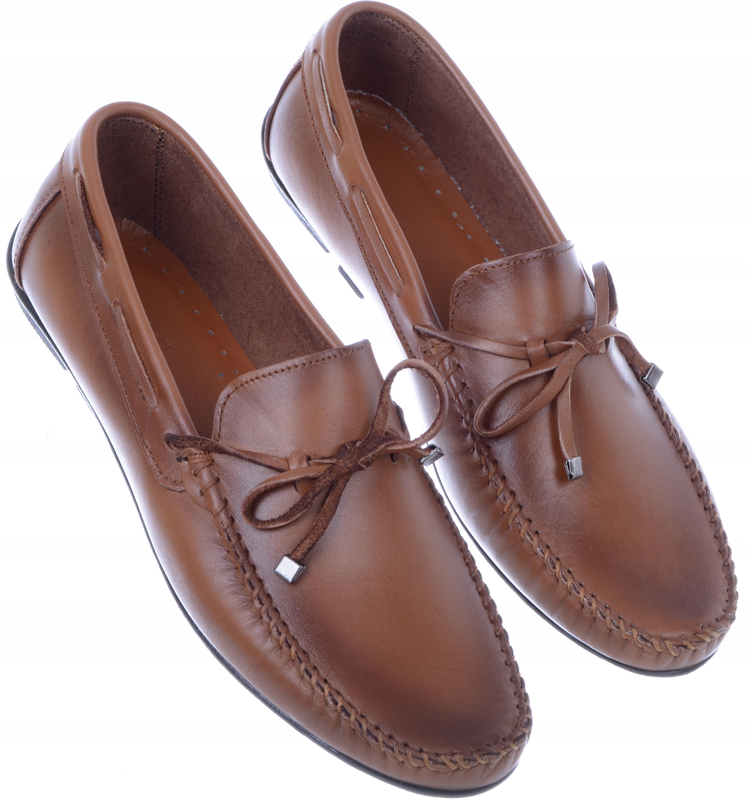 Elegantní zasouvací světle hnědé polobotky kůže 40