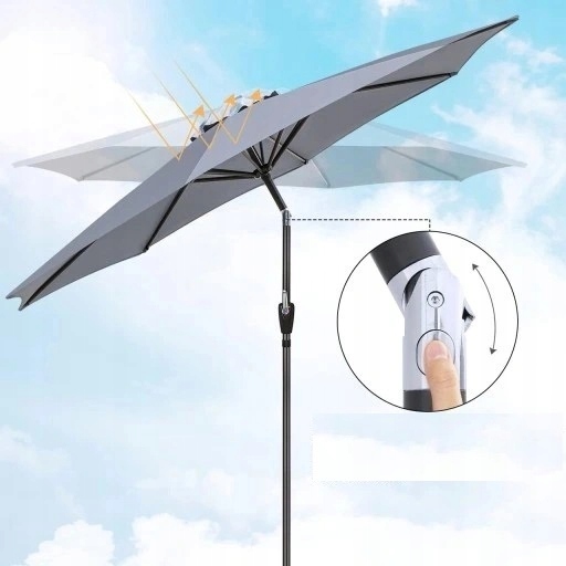 PARASOL OGRODOWY PRZECIWSŁONECZNY REGULOWANY NA TARAS BALKON 270 x 238 cm Kod producenta GIKPAL