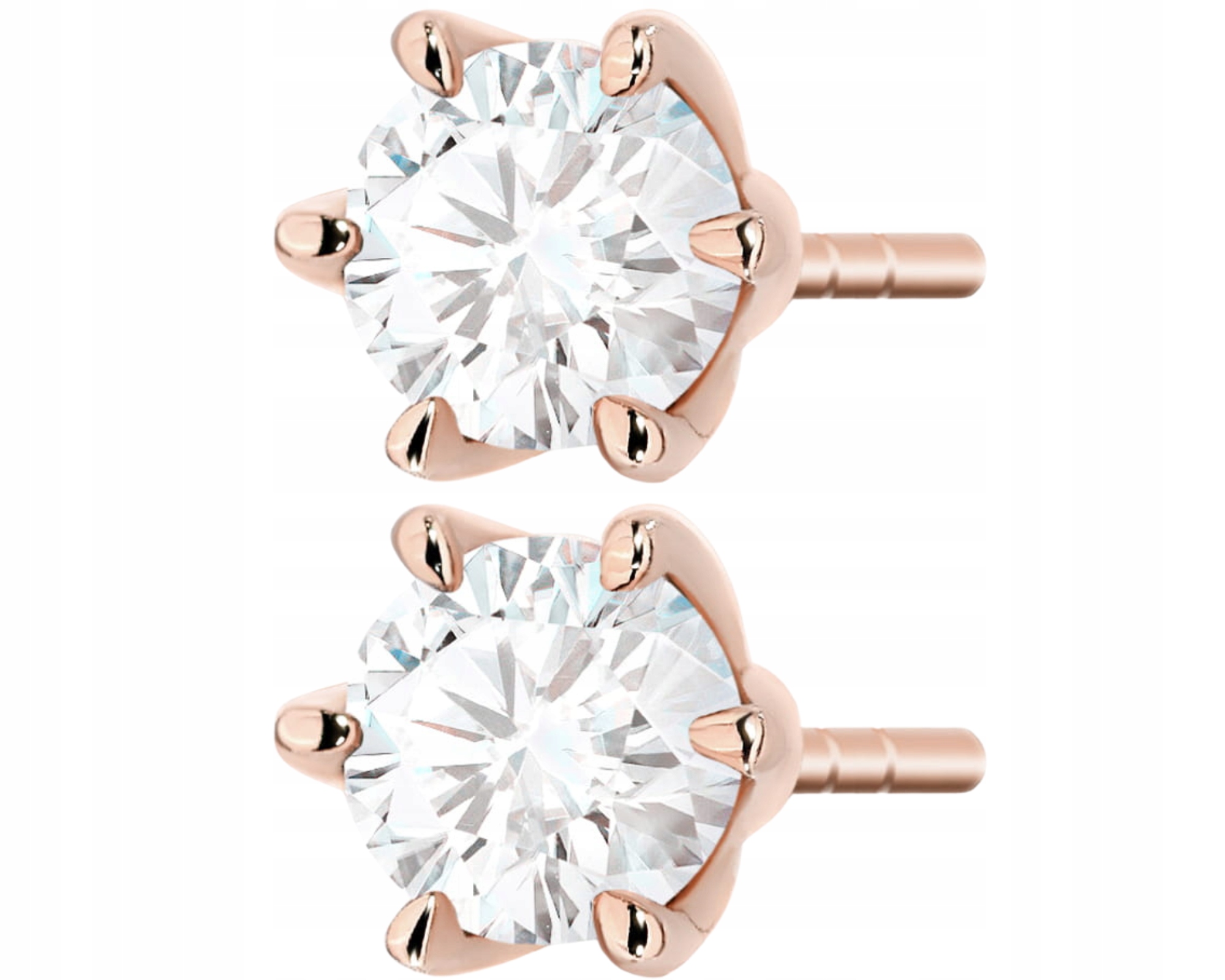 Náušnice S Diamanty Zlato 585 Růžové Gravírování Dárkové Dárek