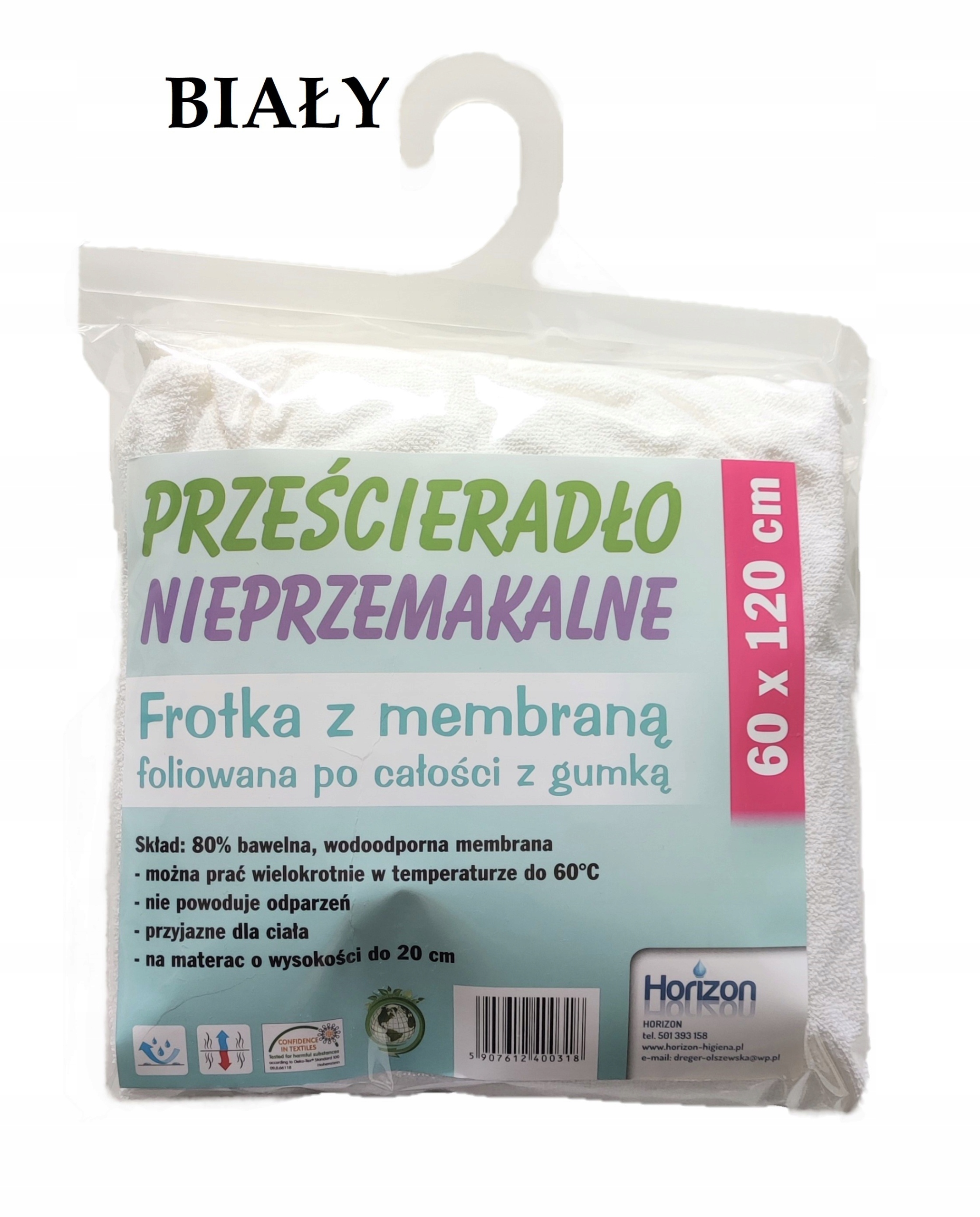 

Wodoodporne prześcieradło frotte Premium Białe