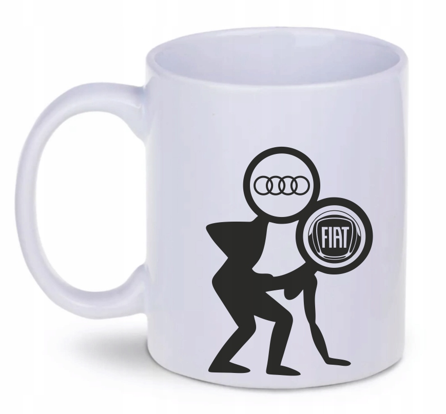 Kubek 330ml biały D198 AUDI VS FIAT