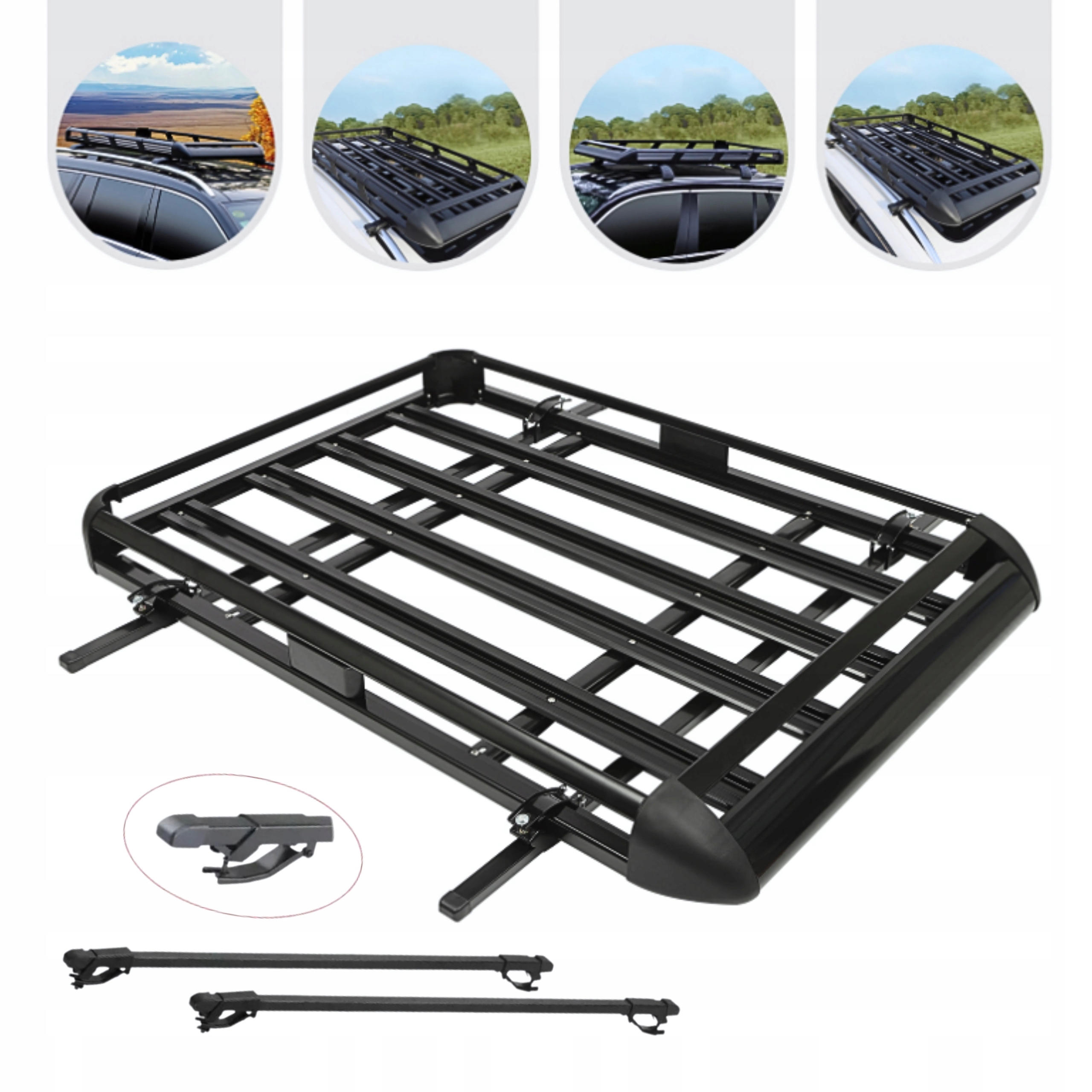 Univerzálny Nosič Pre Strešný Kôš 127x96 Offroad Aluminiový Priestranný Nosníky