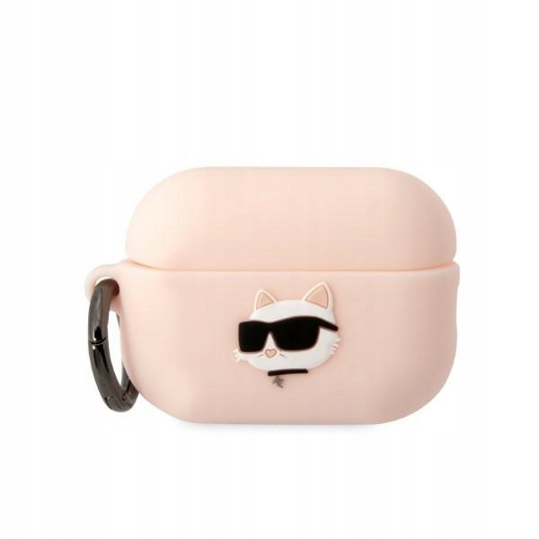Etui silikonowe Karl Lagerfeld Choupette do AirPods Pro 2 różowe 3D